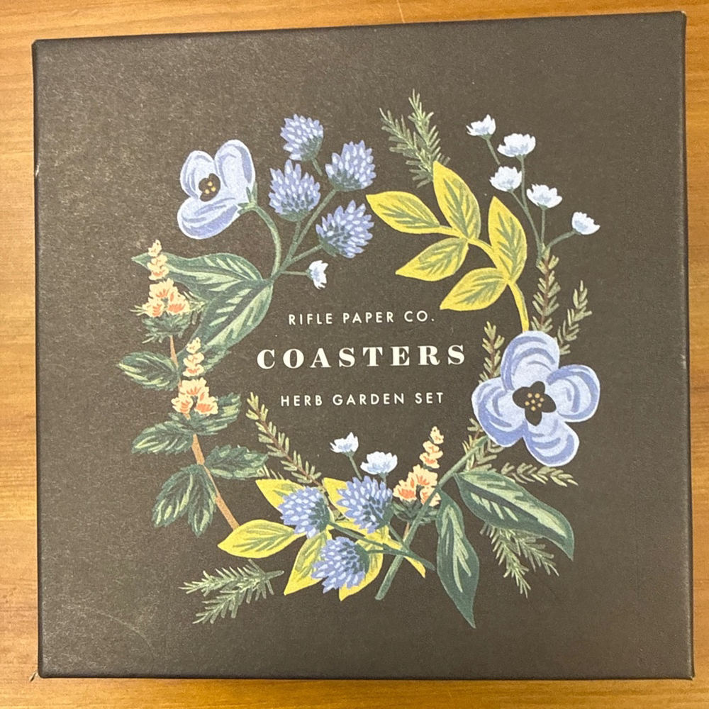 Unisex Rifle Paper Co. Black & Blue Coasters & Whiskey Stones One Size - Picture 2 of 6